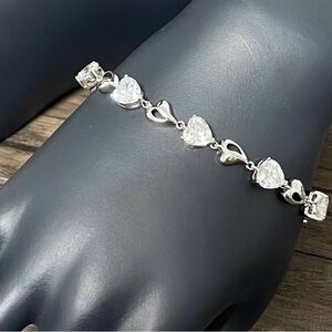 Heart Crystal 7" Bracelet / Pulsera de cristal de corazón